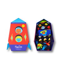 Happy Socks Tagessocke Crew Kids Space Gift Geschenkbox Kinder - 4 Paar
